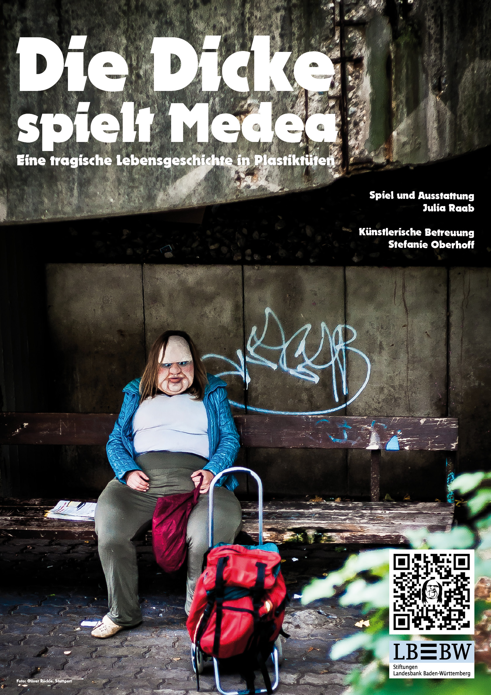 Plakat „Die Dicke Spielt Medea“; Layout: Carsten Bach