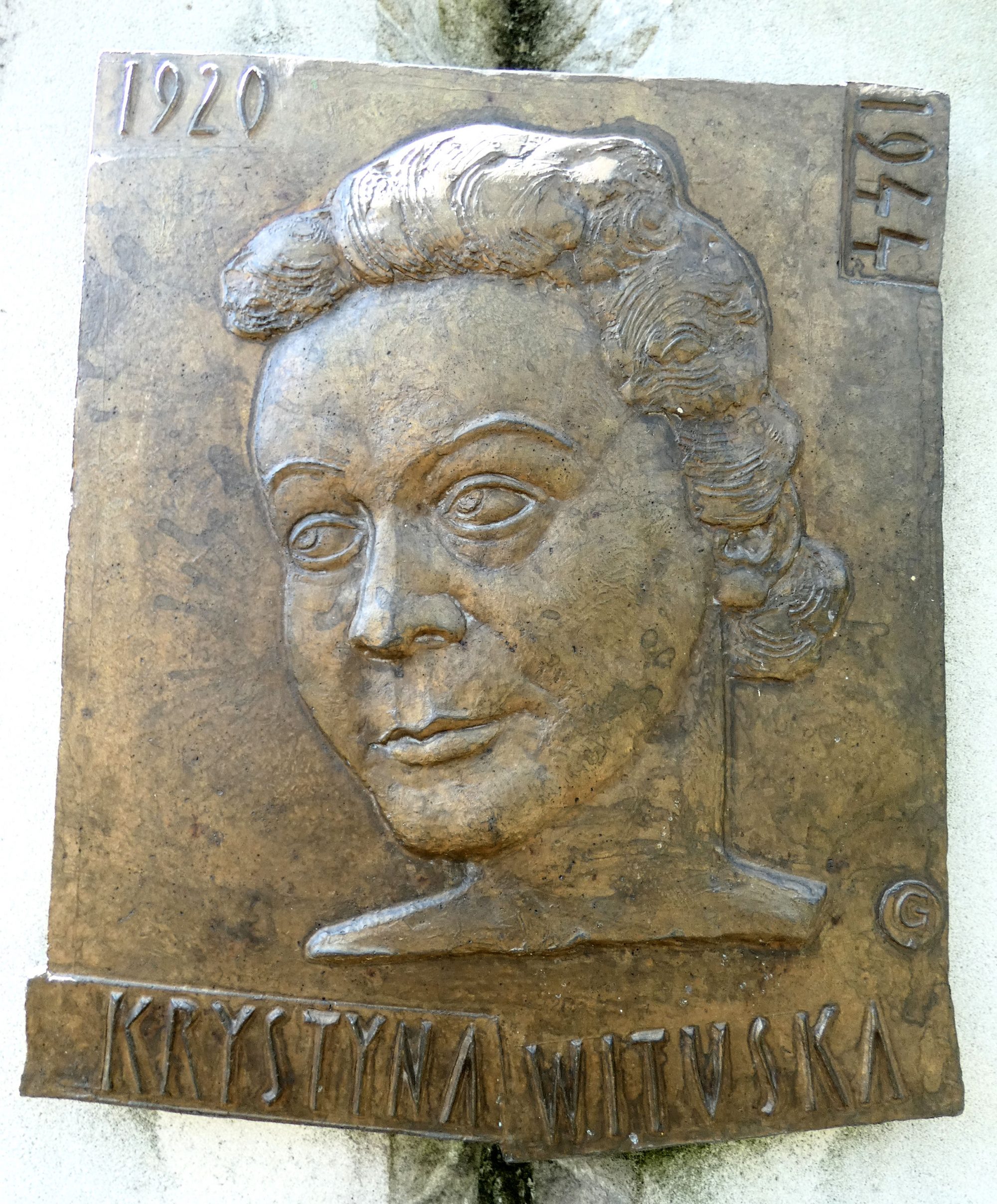 Gedenktafel für Krystina Wituska auf dem Gertraudenfriedhof in Halle (Saale)