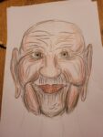 Zeichnung von einem alten, faltigen Gesicht