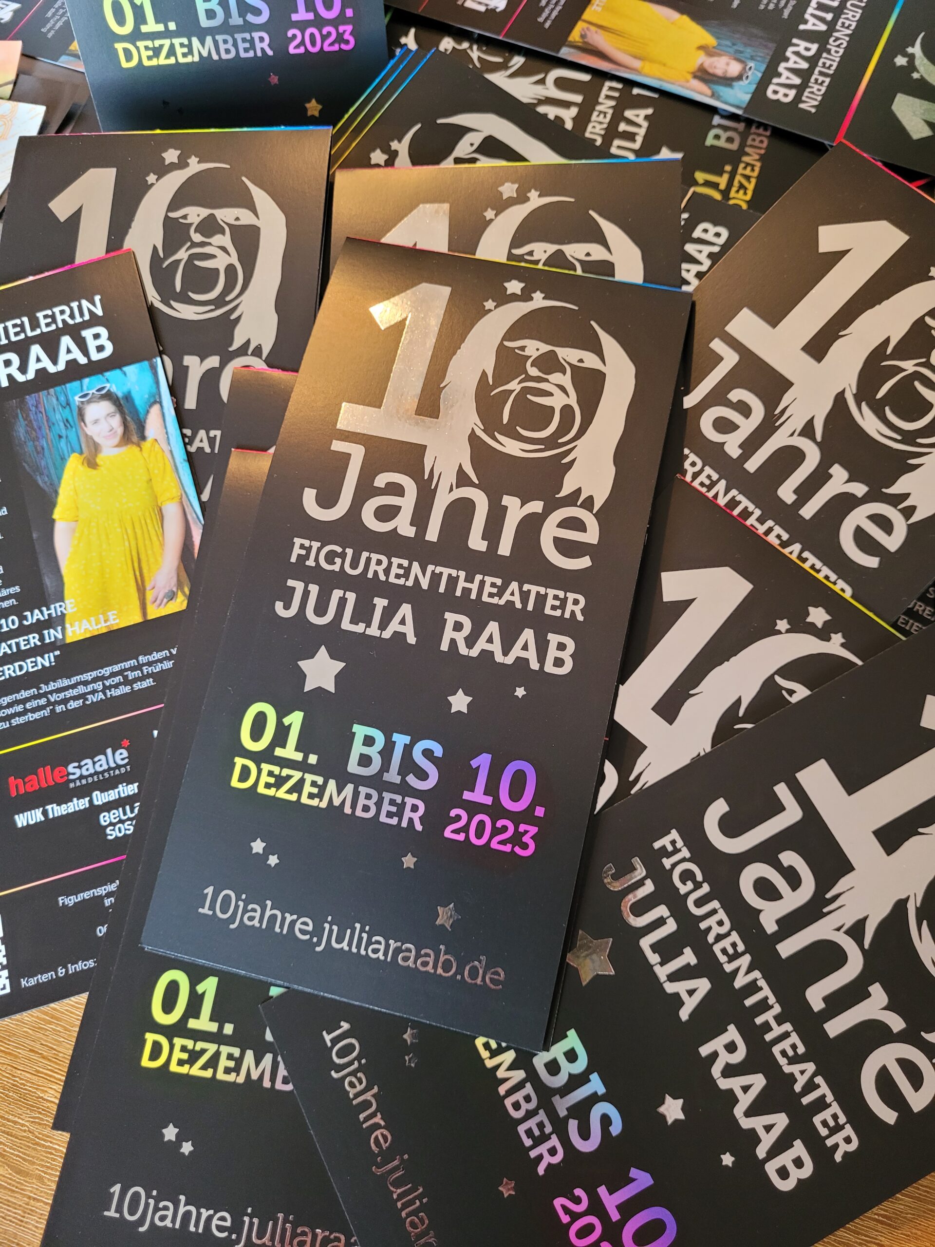Programmflyer '10 Jahre Figurentheater Julia Raab', Gestaltung/Design: Carsten Bach